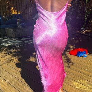 watercolor silk midi dress.